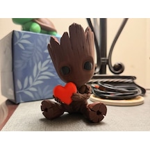 3d Baskı Groot Figürü Kalpli - Sevimli Masa Üstü Dekoru