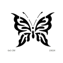 Airbrush Tattoo Desenli Kelebek Yapışkanlı Stencil Süsleme Ve Boyama Kalıbı