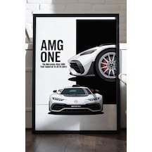 Mercedes Amg One Siyah Ahşap Çerçeveli Poster, Dekoratif Araba Duvar Tablosu