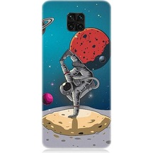 Xiaomi Redmi Note 9 Pro Uyumlu Break Dans Yapan Astronot Desenli Silikon Kılıf