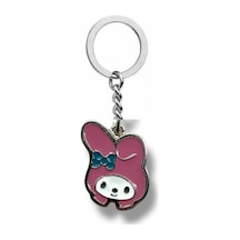 Anime Melody & Kuromi Pembe Figürlü Metal Anahtarlık Kawaii Tarzda Zamak Kaplama Sevimli Aksesuar