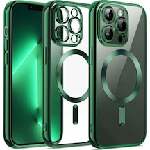 Apple iPhone Uyumlu-  12 Pro Kılıf Kross Magneticsafe Kapak - Koyu Yeşil Çok Renkli