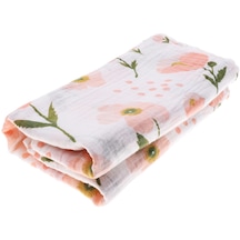 Dolıty Yumuşak Muslin Bebek Kundaklama Battaniye Çiçek Çiçek Çok Renkli