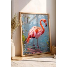 Flamingo Yağlı Boya Çerçeveli Tablo - Pop Art Poster Tablo