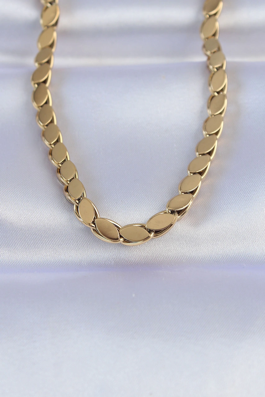 316l Çelik Gold Renk Arpa Model Kolye - Tj-bko8748 Gold