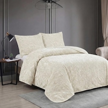Soft Battaniye Çift Kişilik 220 X 240 Krem Yastık Kılıfı Hediyeli Krem
