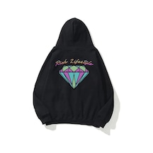 Unisex Rich Lifestyle Sweatshirt Hoodie Siyah Siyah
