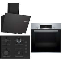 Bosch HBF534ES3T - POP7C6P30O - DWK66PJ60T Siyah Ankastre Set