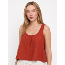 LOFT Crop Kadın Bluz K.kol Kiremit