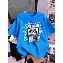 Noıssey Urban Pop Graphic Kadın Tişört Koleksiyonukod 5133 Bebe Mavi