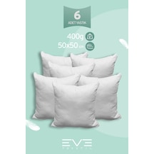 Eve Tekstil 6 Adet Diamant Plus Kare Kırlent Yıkanabilir Antialerjik Silikon Elyaf Yastık 40x40cm 400 Gr