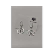 Çelik Sallantılı Yuvarlak Küpe Silver