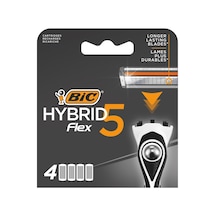 Hybrid 5 Flex 4'lü Yedek Tıraş Bıçağı Kartuşu 5 Bıçak , 5 Nano Teknolojik Titanyum Bıçak, E Vitamini İle Zenginleştirilmiş Geniş Kayganlaştırıcı Bant