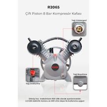 R.m.d Kompresör Çift Piston 8 Bar Kompresör Kafası I- R2065
