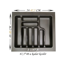 Starax S-2287-A Çekmece İçi Plastik Kaşıklık 49 x 54 CM 8 Göz 60 C M Modül Antrasit