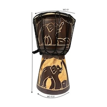 El Yapımı Otantik Djembe Davul, 25 Cm Mahoni Ve Deri