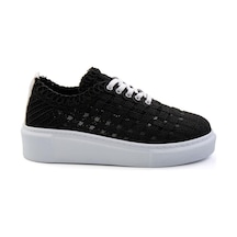 Bambi Siyah Hakiki Deri Kadın Sneaker K01303018616 Siyah
