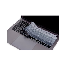Apple Uyumlu MacBook Air 13inç Klavye Koruyucu Uk-eu İngilizce Ombre Touchıd'li A1932 İle Uyumlu Siyah Gri
