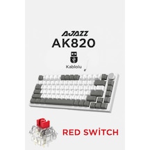 Ak820 Kablolu Mekanik Oyun Klavyesi , Beyaz Işıklı, Beyaz-gri, 82 Tuş, Hot Swap, Anti Ghosting