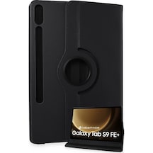 Mey İthalat Samsung Galaxy Uyumlu  X610 Tab S9 Fe Plus 12.4 Kılıf 360 Tablet Deri Kılıf - Siyah