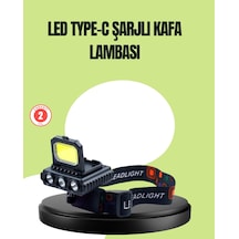 800 Lumen Çok Fonksiyonlu Led Kafa Lambası Type C Şarjlı Çok Renkli