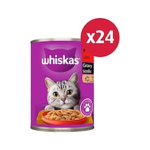 Whiskas Sığırlı Gravy Soslu Yetişkin Kedi Konservesi 24 x 400 G