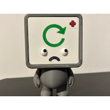 Yükleniyor... Üzgün Robot Figürü - 3d Yazıcı Tasarım Masaüstü Biblo - Ofis Hediyesi
