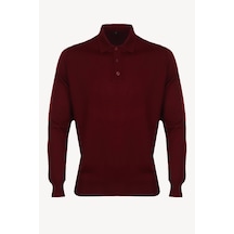 Erkek Bordo Polo Yaka Klasik Triko