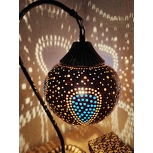 Damla Desenli Dekoratif Su Kabağı Lamba Eskitme