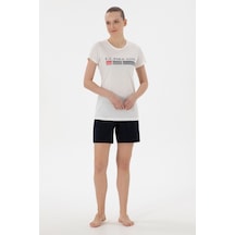 U.s. Polo Assn. Kadın Ekru Pijama Takım 50312919-vr019 Ecru Ekru