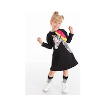 Denokids Unicorn Zebra Kız Çocuk Elbise Renkli Çok Renkli