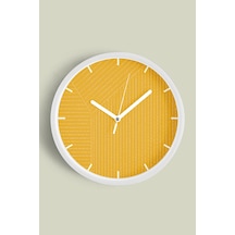 Modern Tasarım Duvar Saati - 42cm - Önü Camlı Beyaz Kasa - Sessiz Mekanizma-jh0434 Beyaz
