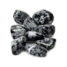 Karlı Obsidyen Taşı Doğal Taş Kütle Parça