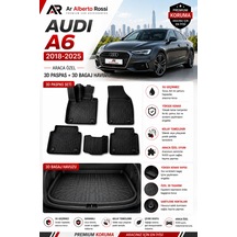 Audi A6 2018-2025 Araca Özel 3d Paspas + 3d Bagaj Havuzu