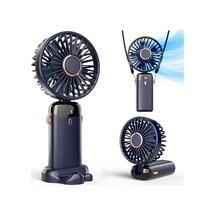 Taşınabilir El Vantilatörü, Pille Çalışan Fan, Tabanlı, 8 Saat, Dijital Ekran, 5 Hız, 90 Ayarlanabilir, Şarj Edilebilir Mini Fan, Dış Mekan İç Mekan İçin