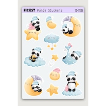 Sevimli Panda Sticker Seti - 11 Adet Etiket Çıkartma Diğer