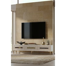 Tsa1815bt İda Tv Sehpası Beyaz-traverten 180cm Beyaz - Traverten