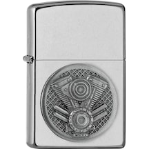 Zippo Motor V-twin Engine Emblem Dizayn Çakmak Gri