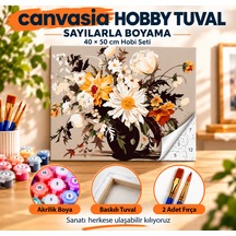 Sayılarla Boyama Numaralı Tuval Seti Boya Fırça Dahil 40x50 Cm Baharın Zarafeti