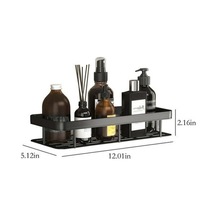 Pazly Çivisiz Duvara Monte Çok Amaçlı Organizatör, Banyo & Mutfak İçin Pratik Depolama Çözümü Siyah Siyah