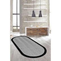 West Home Dijital Baskı Yıkanabilir Kaymaz Taban Oval Mutfak Halısı Salon Halısı Ve Yolluk Wh 445 Grey Oval
