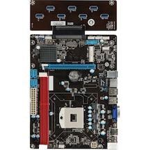 Esonic QS8-BTC Combo Intel Celeron Işlemcili HM65 1600 MHz DDR3 Soket 988 ATX Mining Anakart