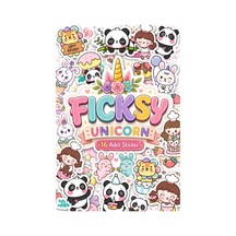 Sevimli Kawaii Unicorn Hayvanlar Doğum Günü Temalı Sticker Seti - 16 Adet Etiket Çıkartma Diğer