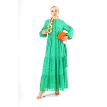 Yeşil Şifon Kawel Elbise