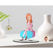 Kişiye Özel Kadın Karikatürlü 3D Ahşap Biblo Ve Isimli Gold Papat (473566085)