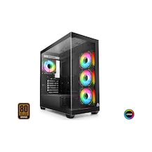 MOFAN MF2903B PC Gaming Kasa POLAR Seri 80 Plus 850W Power Supply 4x ARGB Fan Siyah