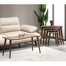 Vovvahome Salsa 4lü Mdf Ahşap Zigon Sehpa Ve Orta Sehpa - Ceviz