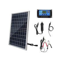 Moveevo 10w Çok Kristal Güneş Paneli, Ip65 Su Geçirmez, 100a Kontrolörlü, Ev Kamp Araç Kullanıma Uygun, Çift Usb Çıkışlı Güneş Enerji Paketi