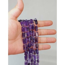 Bileklik Boy Ametist Taşı 7x12mm Yarım Dizi 49942 18cm Uzunluğundadır Çok Renkli