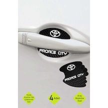 Toyota Proace City İçin Özel Tasarım Karbon Kaplama Kapı İçi Çizik Önleyici Şık Folyo Seti Proace City Yazılı 4 Adet